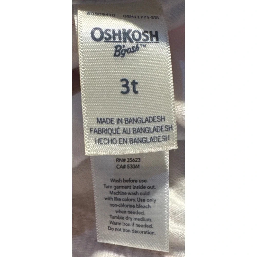 OshKosh B'gosh Pink Shortalls Toddler Girls 3T Cotton Overalls Summer